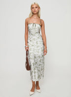 Vasiliki Maxi Dress White / Green Floral